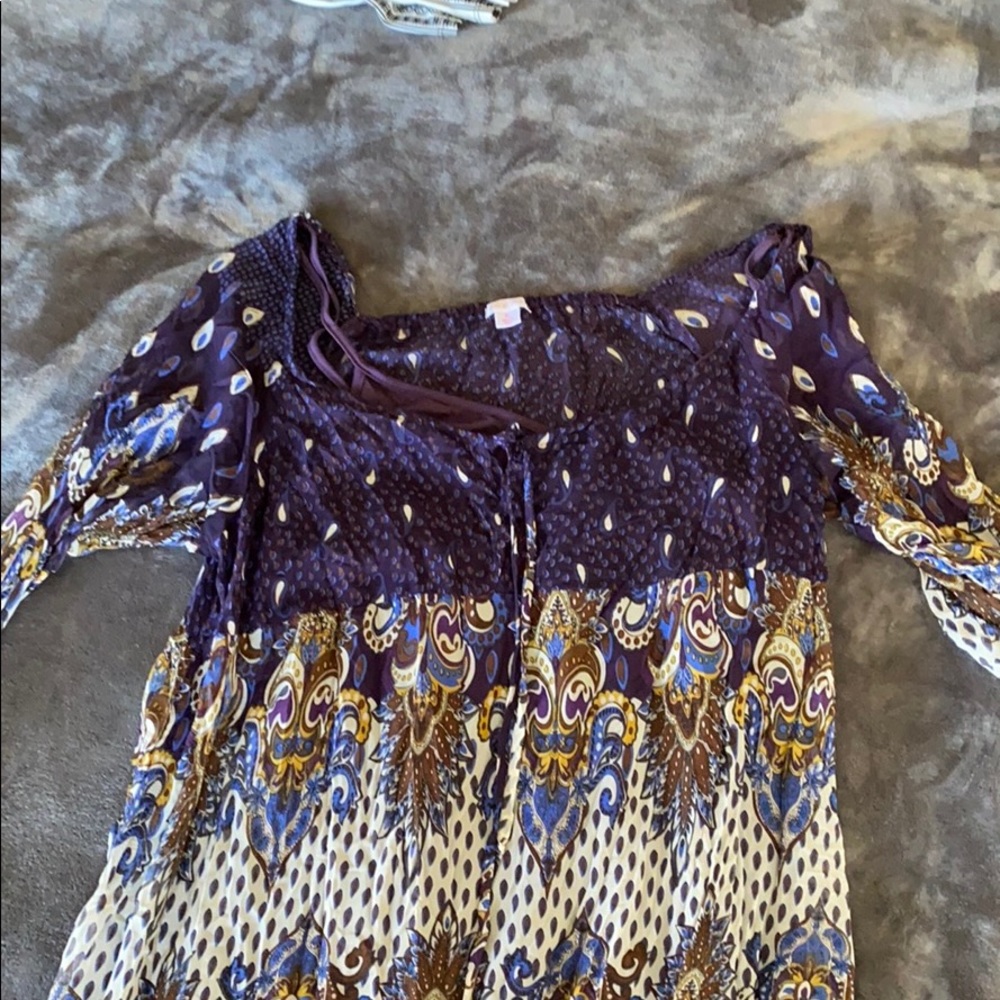 Purple paisley dress. Semi short with liner
